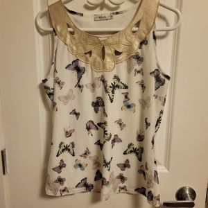 Flowy sleeveless blouse size small